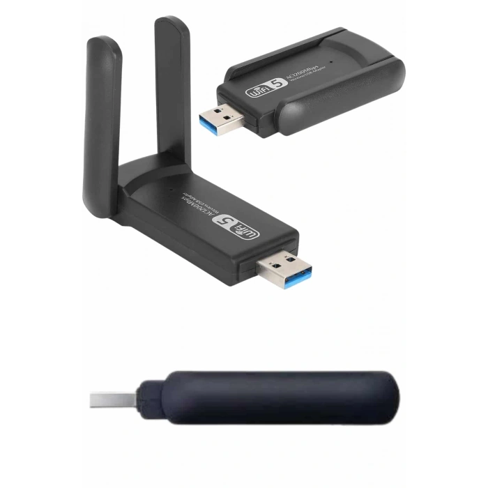 VipMarketim Wifi Alıcı Dual Band Usb 3.0 Adaptör Kablosuz Windows 7/8/10/11