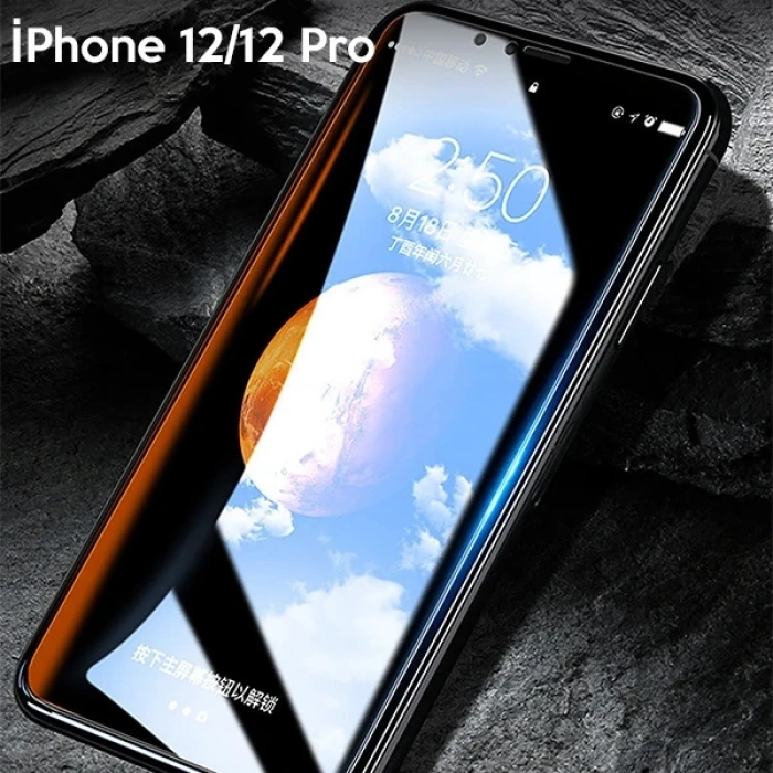 VipMarketim WK İPhone 12/12 Pro 6.1 Kingkong Curved Tempered Cam Ekran Koruyucu-(5775)