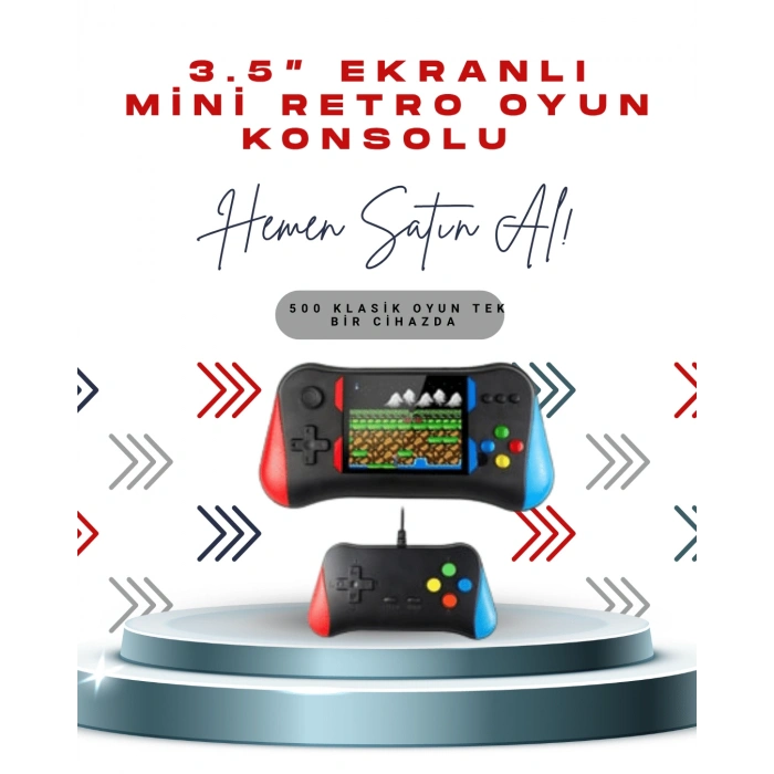 VipMarketim X7M Vintage 3.5 İnç 500’ü 1 Arada Klasik Oyun Konsolu