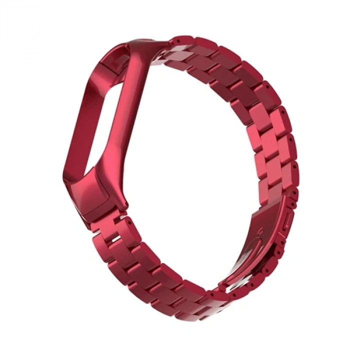 VipMarketim Xiaomi Mi Band 5 Stainless Steel 3 Bakla Çelik Kayış Kordon-(5775)