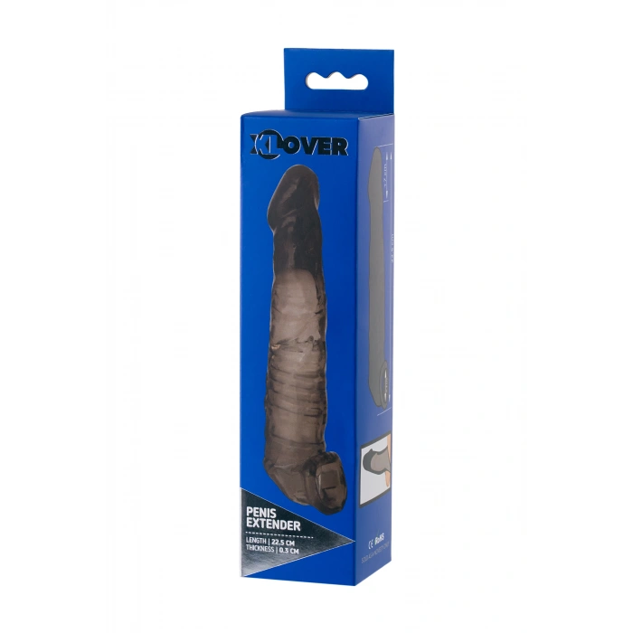 VipMarketim Xlover Penis Klıfı, Boyutu Arttırıcı, Tpe, Siyah, Şeffaf, 22.5 Cm