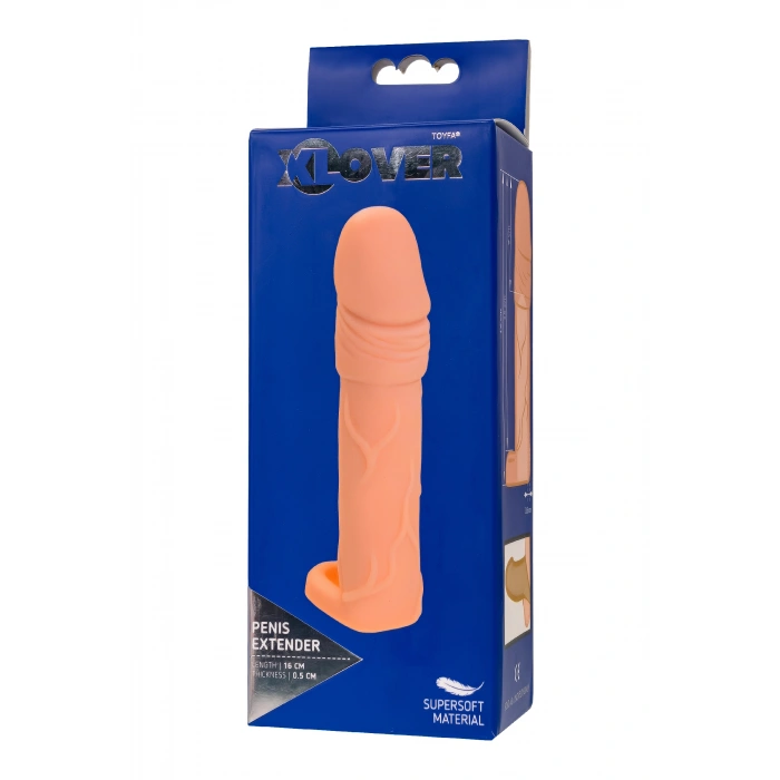 VipMarketim XLover  Penis Uzatıcı Kılıf, Boy Uzatıcı Etkili, TPE Malzeme, Ten Rengi, 16 cm