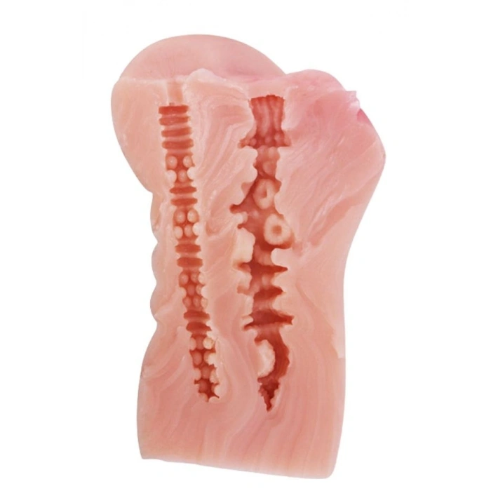 VipMarketim XOXO Gerçekçi Mastürbatör, 2 Girişli, TPE Malzeme, Ten Rengi, 700 gr,   17.5 cm