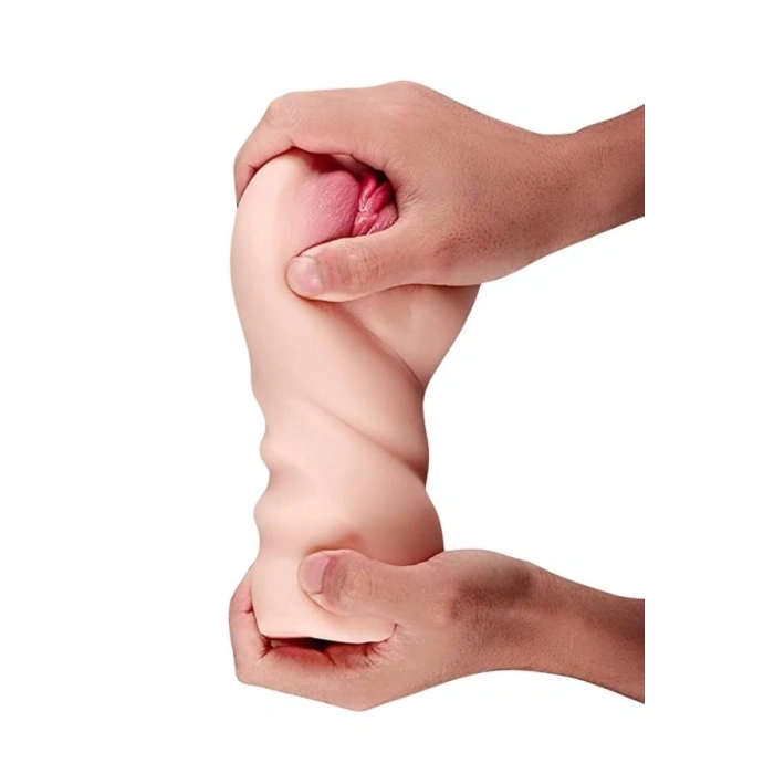 VipMarketim XOXO Gerçekçi Mastürbatör, 2 Girişli, TPE Malzeme, Ten Rengi, 700 gr,   17.5 cm