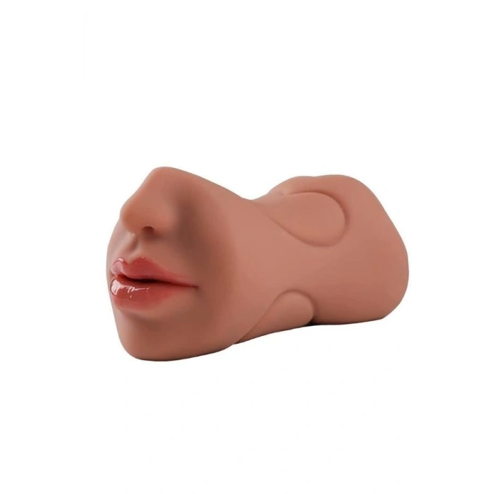 VipMarketim XOXO Gerçekçi Mastürbatör, 3 Girişli, TPE Malzeme, Koyu Ten Rengi 550 gr