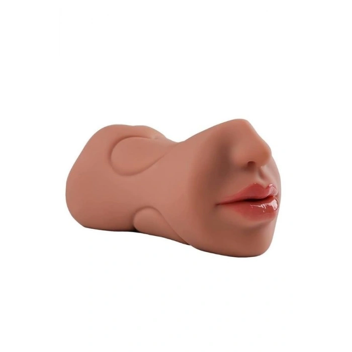 VipMarketim XOXO Gerçekçi Mastürbatör, 3 Girişli, TPE Malzeme, Koyu Ten Rengi 550 gr