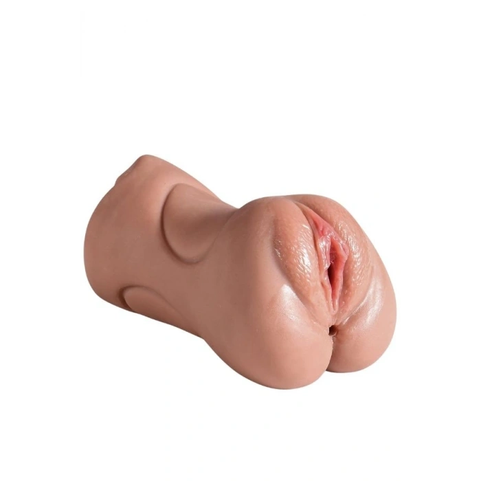 VipMarketim XOXO Gerçekçi Mastürbatör, 3 Girişli, TPE Malzeme, Koyu Ten Rengi 550 gr