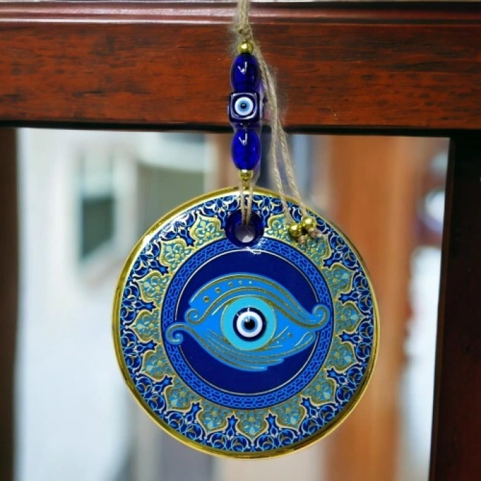 VipMarketim Yaldızlı Göz Modelli Duvar Süsü Camlı Duvar Dekoru