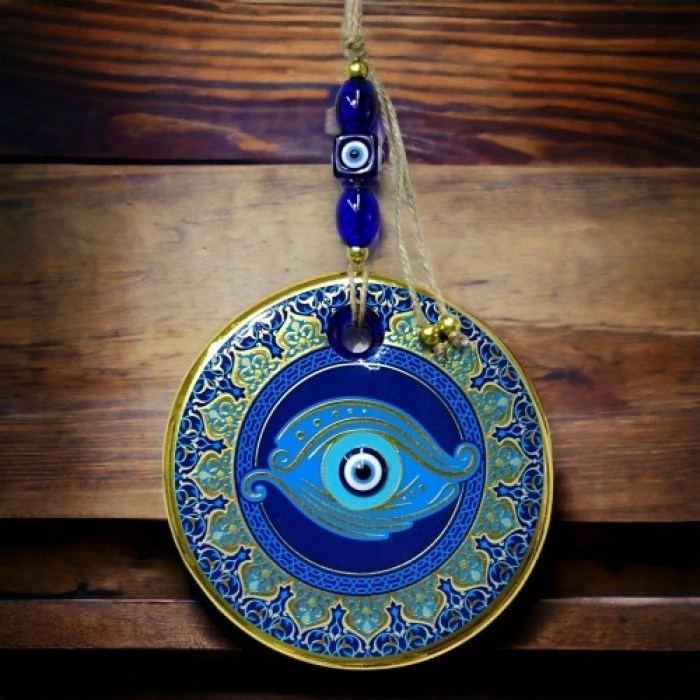 VipMarketim Yaldızlı Göz Modelli Duvar Süsü Camlı Duvar Dekoru