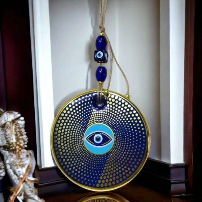 VipMarketim Yaldızlı Nazar Boncuklu Duvar Süsü Gözlü Duvar Dekoru