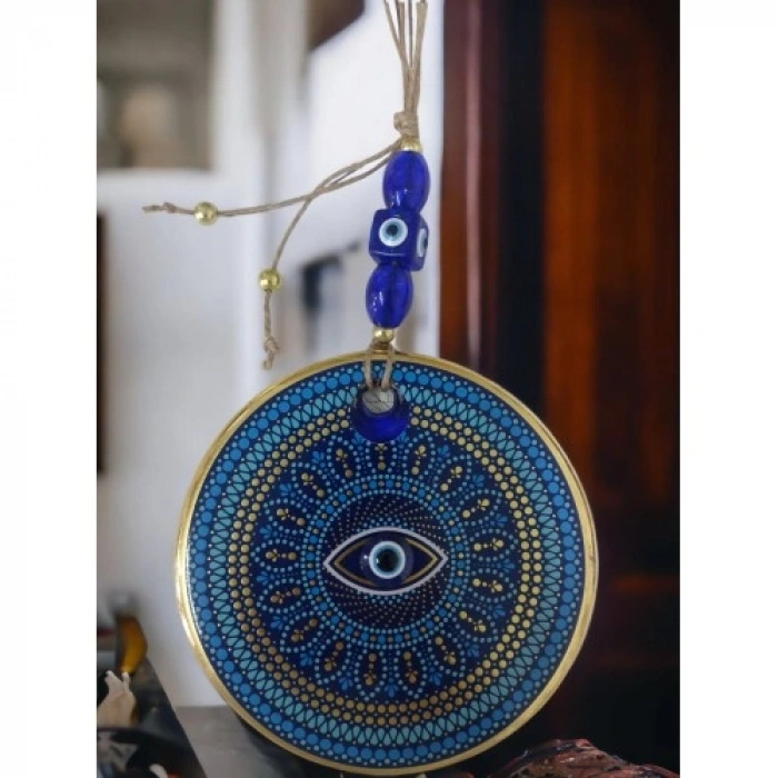 VipMarketim Yaldızlı Puantiyeli Nazar Boncuk Gözlü Duvar Süsü