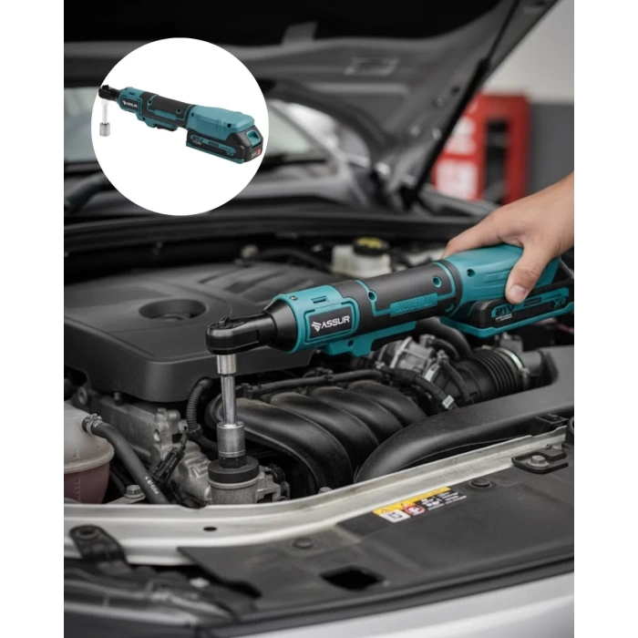 VipMarketim Yandan Sıkma Somun İçin Akülü Cırcır Anahtar Dar Alan Uyumlu