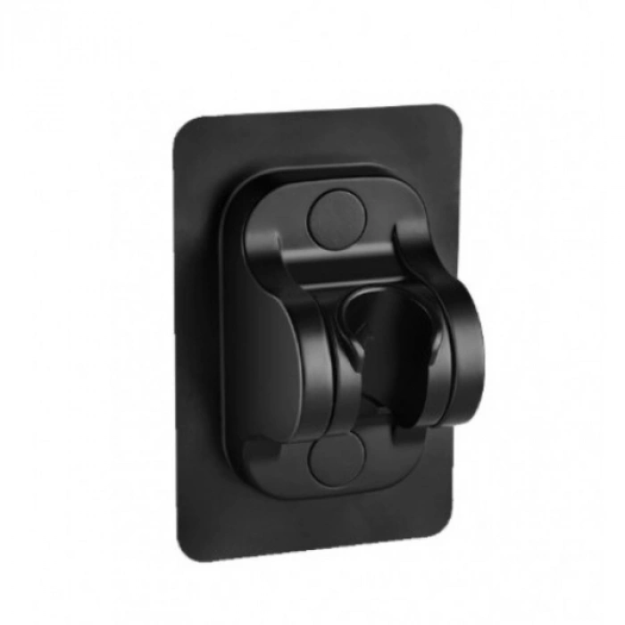 VipMarketim Yapışkanlı Duş Başlığı Tutucu Ayarlı Siyah