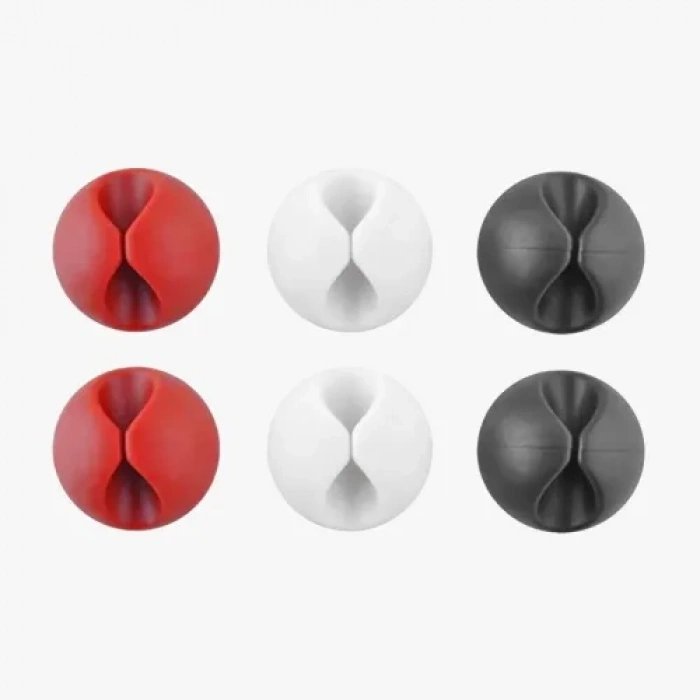 VipMarketim Yapışkanlı Kablo Sabitleyici Düzenleyici 6lı Renkli Paket