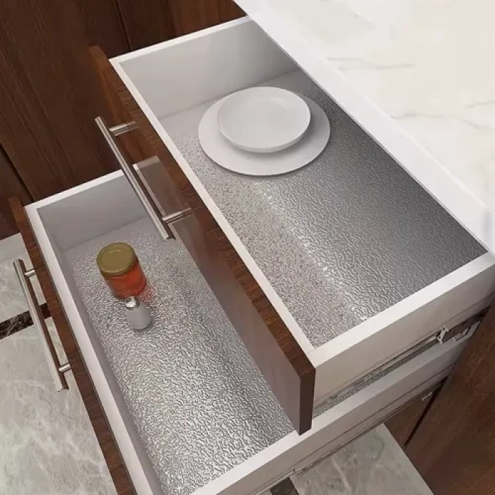 VipMarketim Yapışkanlı Mutfak Folyo Gümüş 40 cm x 10 m