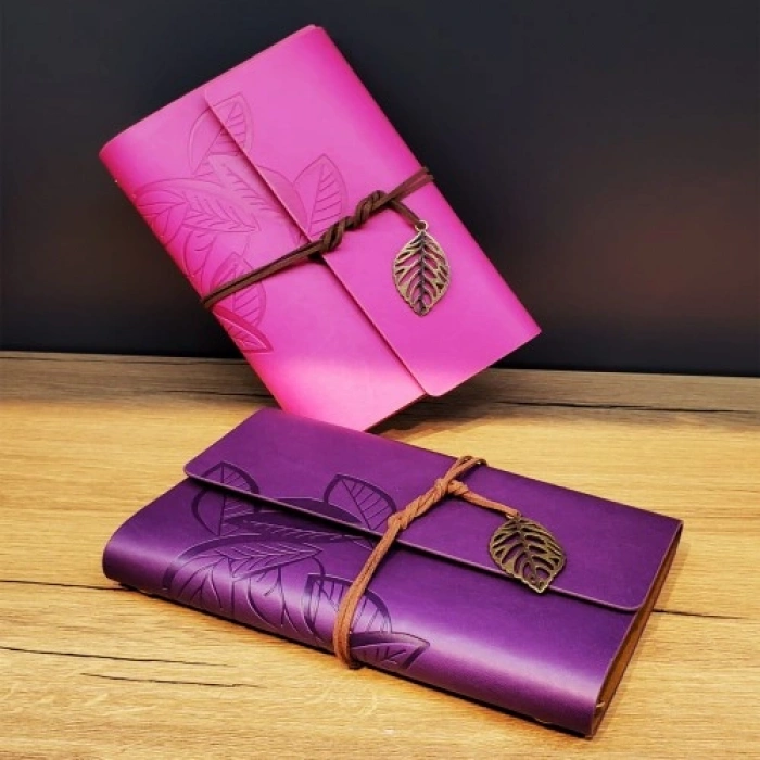 VipMarketim Yaprak Desenli Hatıra Defteri