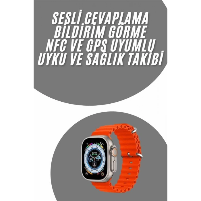VipMarketim yeni nesil Akıllı Saat Android ve İOS Uyumlu 49 MM NFC Özelliği GPS Takibi