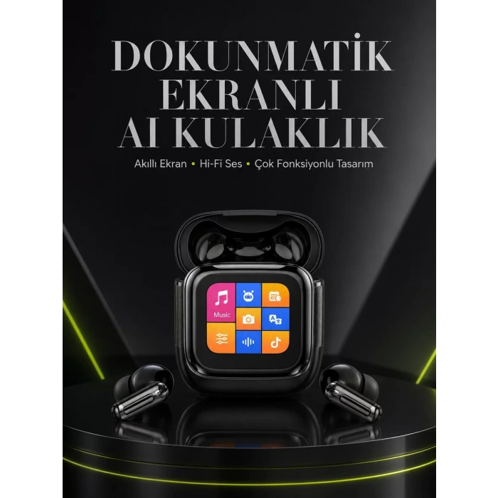 VipMarketim Yeni Nesil Dokunmatik Ekranlı AI Kablosuz Kulaklık