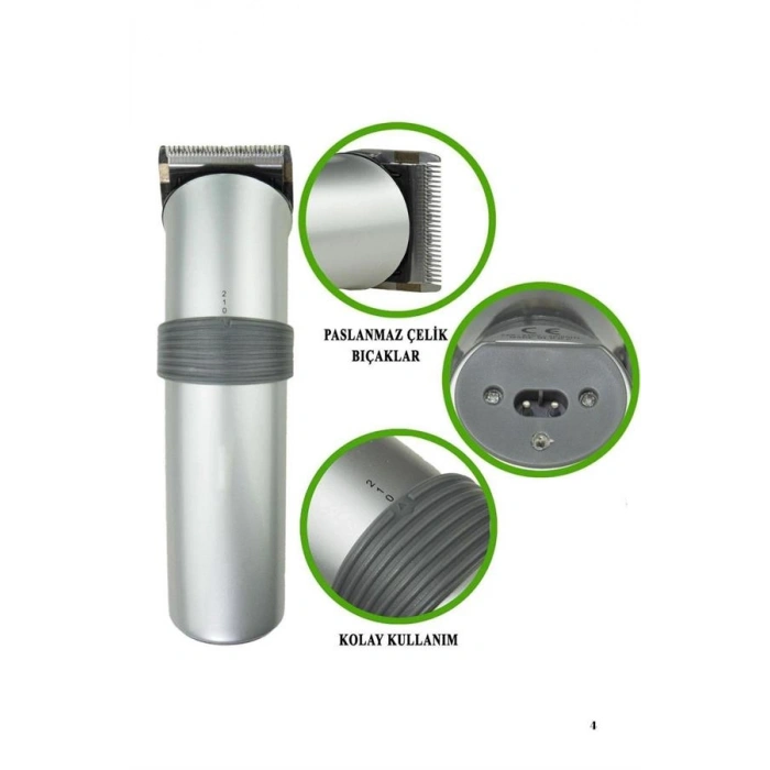 VipMarketim Yeni Nesil Profesyonel Şarjlı Saç Sakal Tıraş Makinesi Ayarlanabilir 4 Taraklı