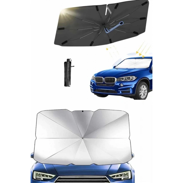 VipMarketim Yeni Nesil Tüm Araç Modellerine Uygun Oto Şemsiye Katlanabilir UV Işınlarına Karşı