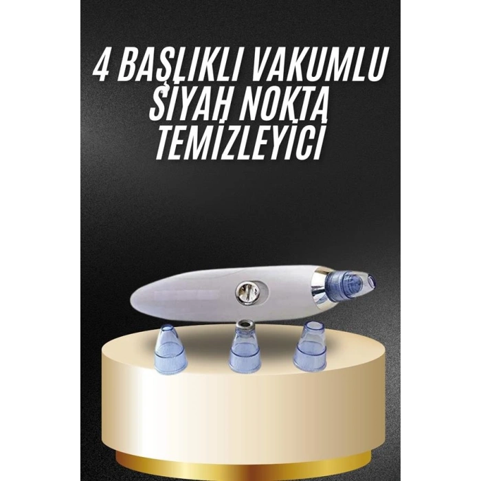 VipMarketim Yeni Nesil Vakumlu Pilli Siyah Nokta ve Yüz Temizleme Cihazı 4 Başlıklı