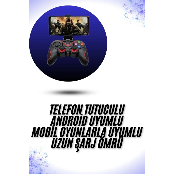 VipMarketim Yeni Nesil X3 Gamepad Android Uyumlu Telefon Tutucu Özellikli Joystick