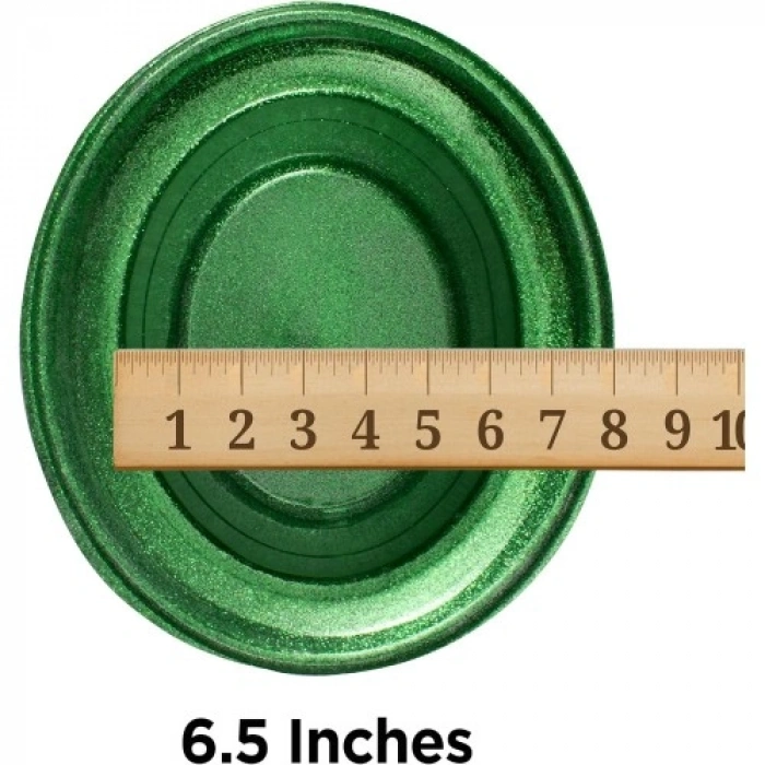 VipMarketim Yeşil Renk Parıltılı Simli Fötr Silindir Parti Şapkası