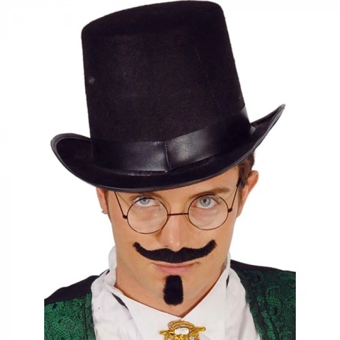 VipMarketim Yetişkinler İçin Siyah Renk Ringmaster Sihirbaz Şapkası Silindir Şapka