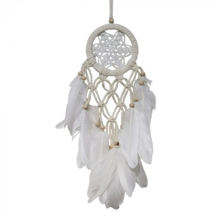 VipMarketim Yıldız Motifli Ekru Renk Düş Kapanı Hediyelik Duvar Süsü