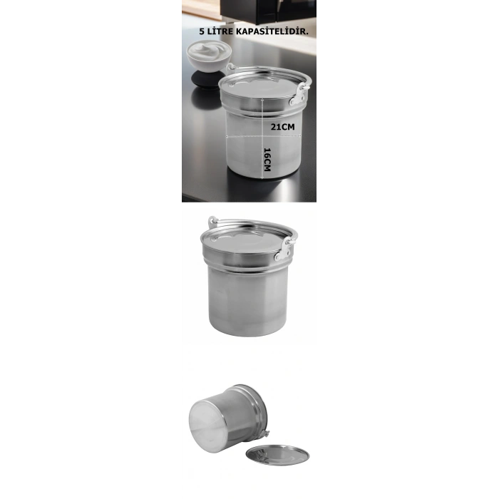 VipMarketim Yoğurt Bakracı 5 Lt Paslanmaz Çelik
