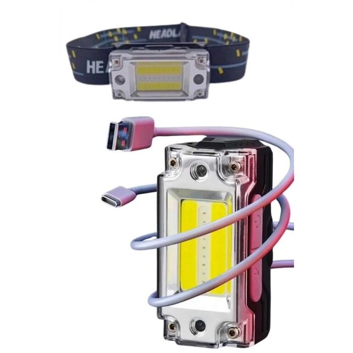 VipMarketim Yüksek Işıklı Şarjlı ve Sensörlü LED Kafa Lambası Kamp Lambası