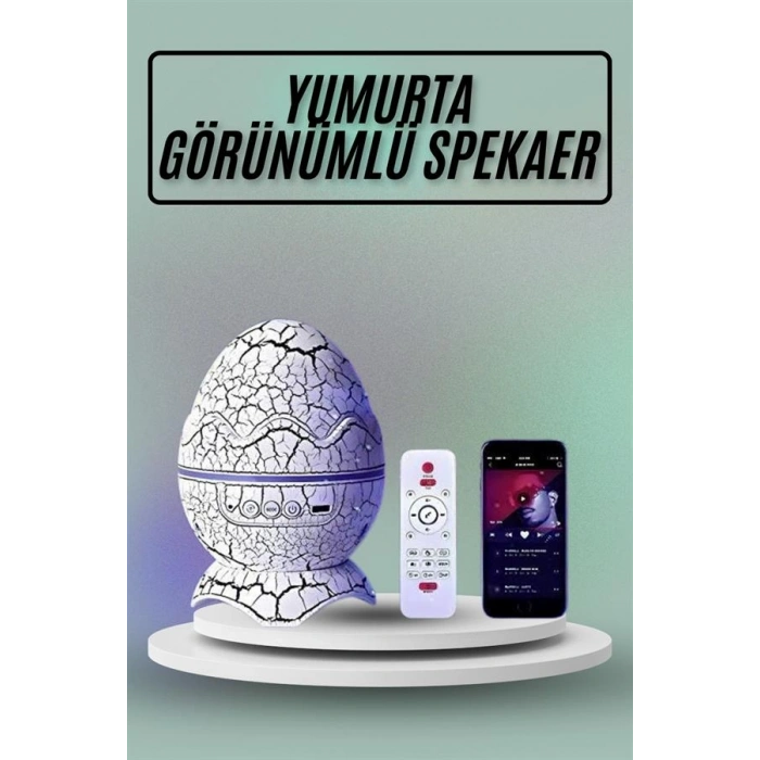 VipMarketim Yumurta Görünümlü Masa ve Gece Lambası Renk Değiştirebilen Projektör