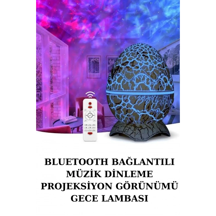 VipMarketim Yumurta Şeklinde Su Dalgalı Bluetooth Speaker Lamba Renkli Şarjlı