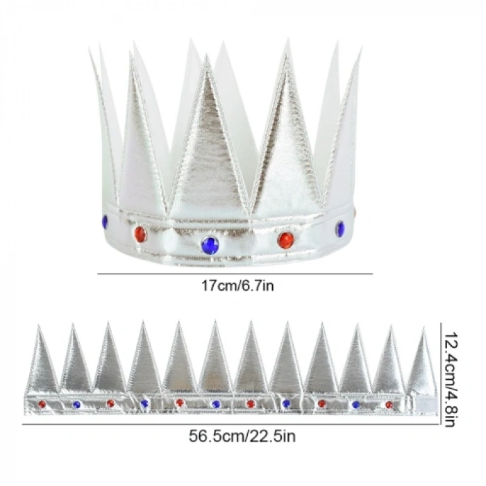 VipMarketim Yumuşak Gümüş Kral Tacı 55 cm