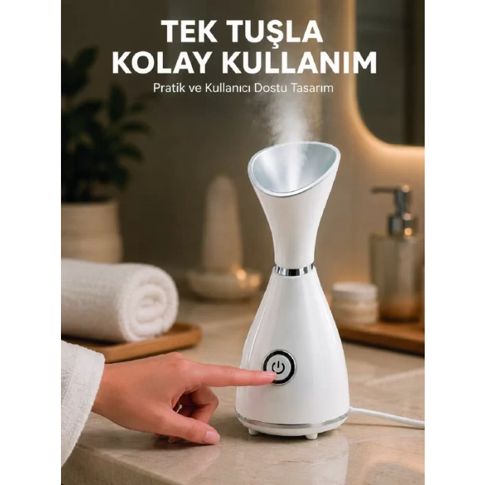 VipMarketim Yüz Buhar Cihazı 80 ML Su Hazneli Nano İyonik