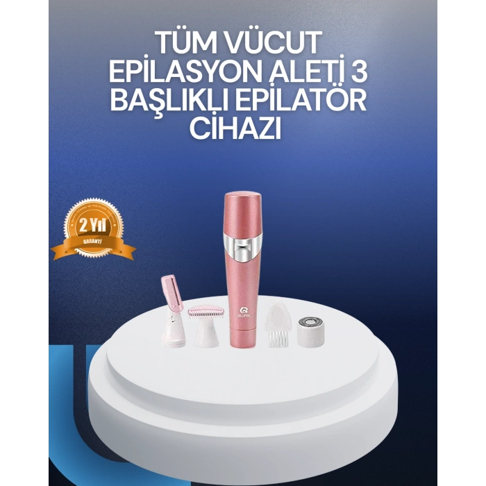 VipMarketim Yüz ve Vücut Tüy Temizleme Makinesi 3 Farklı Başlıklı