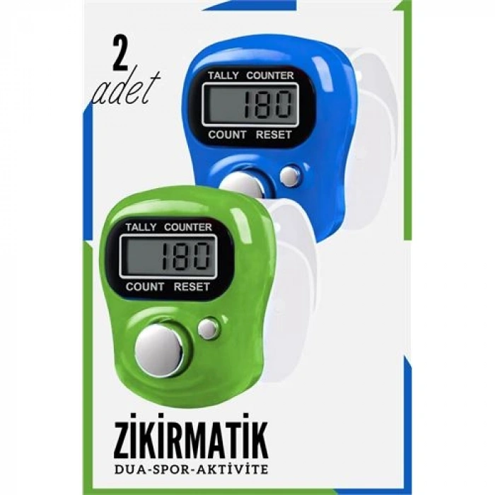 VipMarketim Zikirmatik Dijital Parmak Sayacı Sıfırlanabilir 5 Haneli LCD Ekran 2 ADET