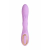 VipMarketim JOS Jammy Silikon Mor 22.5 cm Dönen Klitoral Stimülatörü Titreşimli Vibratör Dildo Silindir