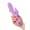 VipMarketim JOS Jammy Silikon Mor 22.5 cm Dönen Klitoral Stimülatörü Titreşimli Vibratör Dildo Silindir