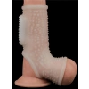 VipMarketim Vibrating Drip Knights Ring with Scrotum Sleeve (Beyaz)