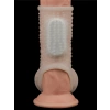 VipMarketim Vibrating Drip Knights Ring with Scrotum Sleeve (Beyaz)