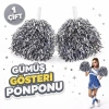 VipMarketim 1 Çift ( 2 Adet ) Gümüş Renk 23 Nisan 19 Mayıs 29 Ekim Okul Gösteri Ponponları
