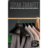 VipMarketim 10lu Lüks Siyah Elbise Ceket Askısı - Ergonomik & Kaymaz Plastik Askı Seti - Ahşap Görünümlü