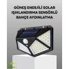 VipMarketim 100 LED Solar Lamba Hareket Algılamalı Bahçe Duvar Dış Mekan Aydınlatma