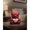 VipMarketim 10cm 3D Özel Baskı Kalpli Ayıcık Romantik Hediye Objesi