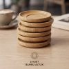 VipMarketim 12 Parça Çay Seti - Bambu Bardak Altığı - Çift Cidarlı Cam - 150 ml