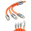 VipMarketim 120W 3 İn 1 Uyumlu Silikon Şarj Kablosu Hızlı Şarj Kablosu