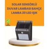 VipMarketim 20 LED Güneş Enerjili Hareket Sensörlü Dış Mekan Duvar Lambası