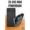 VipMarketim 20.000 Mah Led Işıklı LCD Ekran USB Girişli Type-C Lightning Powerbank