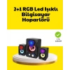 VipMarketim 2.1 USB Bağlantılı Oyun Hoparlörü Renkli LED Işıklı